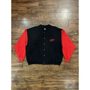 Vintage 90s Coca Cola Wek The World  Button Up Bomber Jacket Made In USA Size 3
